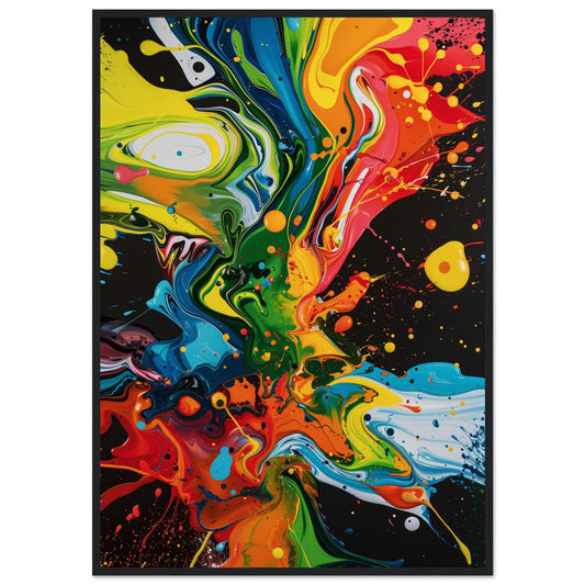 Affiche Abstrait Couleur ( 70x100-cm-Bois-noir)