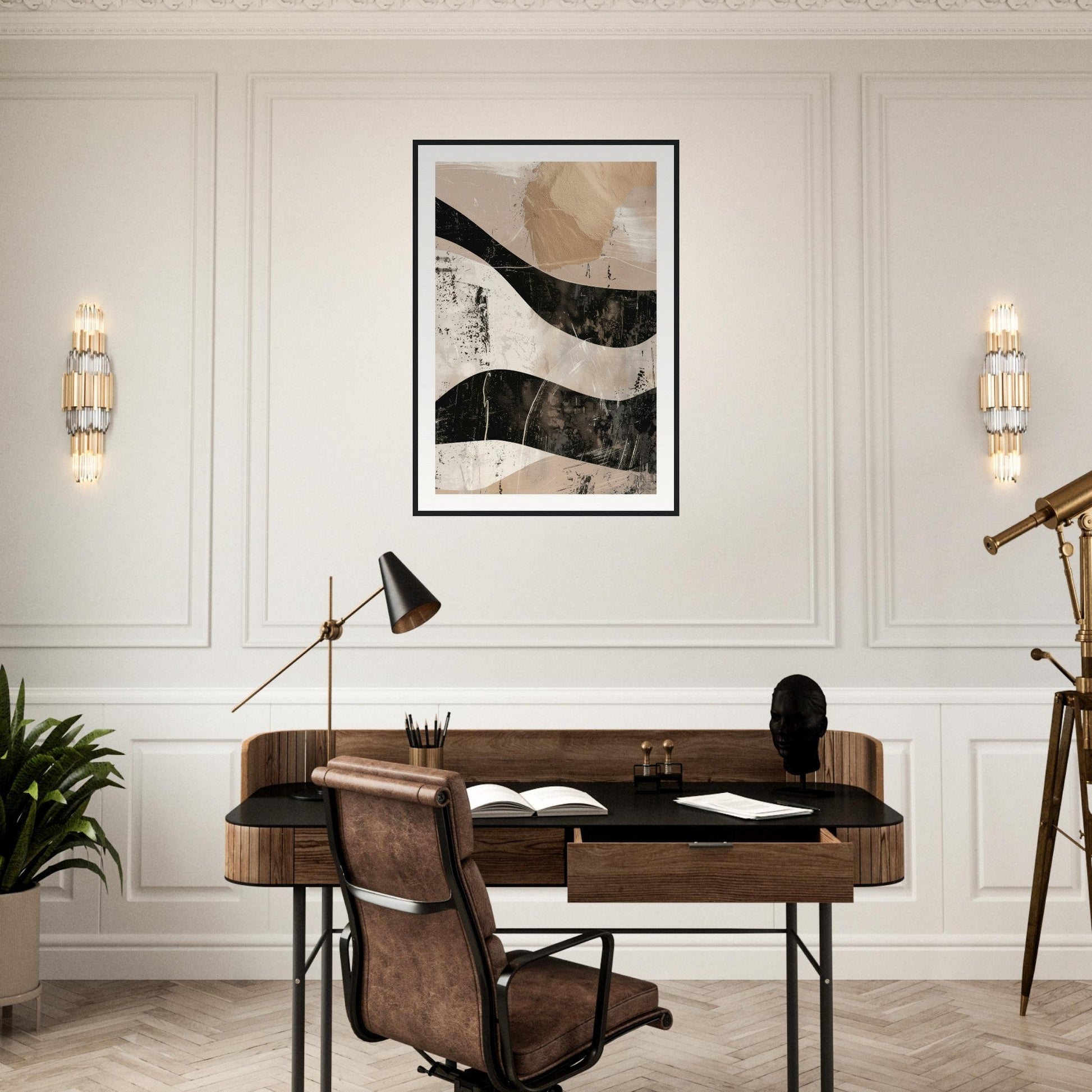 Affiche Abstrait Taupe Beige ( )