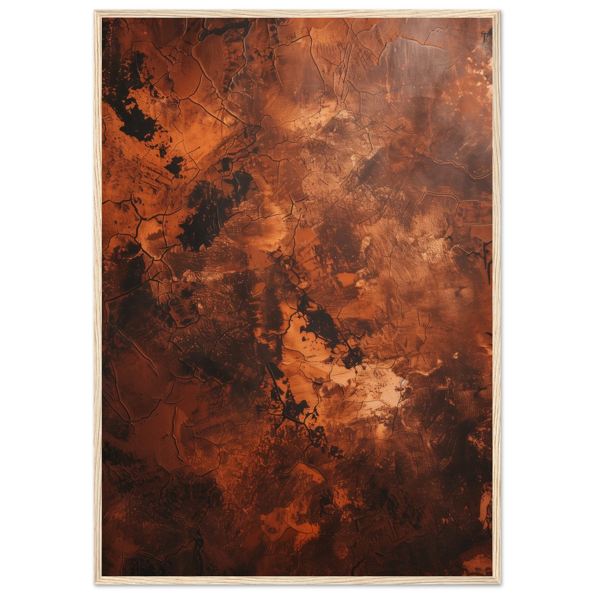 Affiche Abstrait Terracotta ( 70x100-cm-Bois-clair)