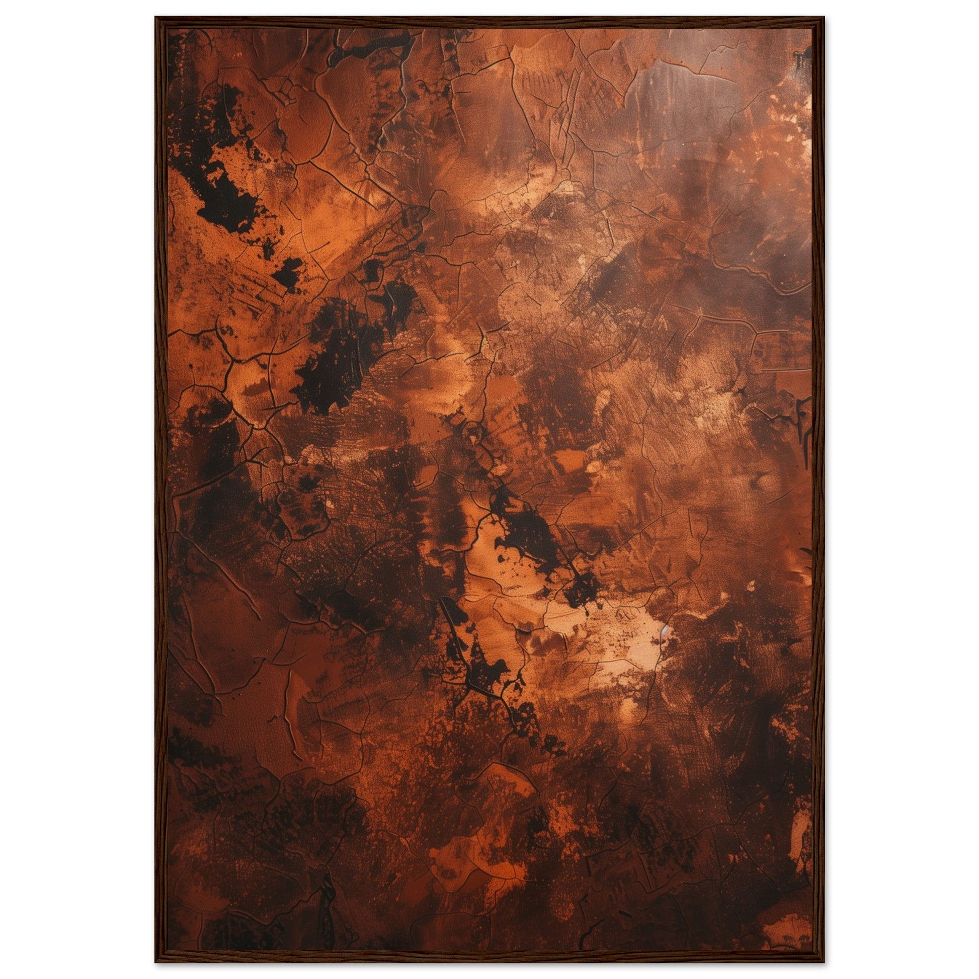 Affiche Abstrait Terracotta ( 70x100-cm-Bois-foncé)