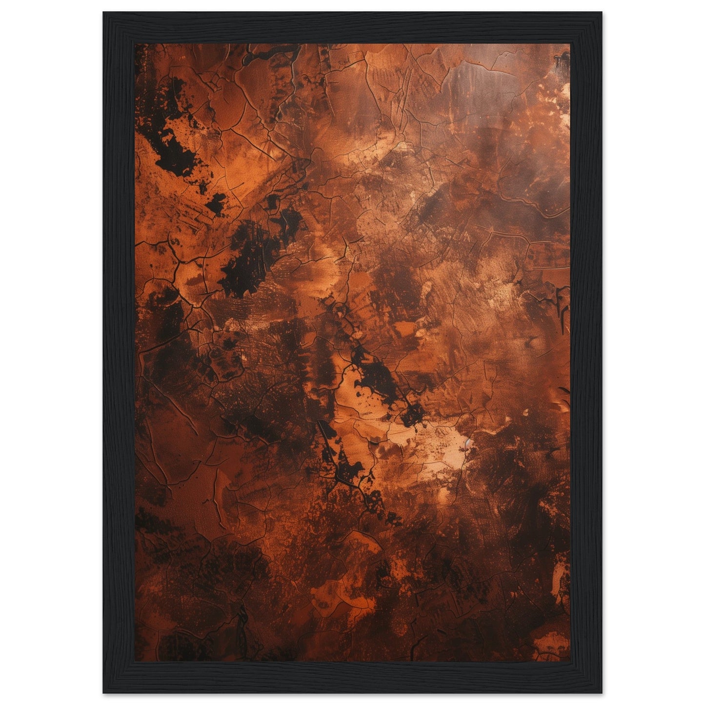 Affiche Abstrait Terracotta ( 21x29.7-cm-Bois-noir)