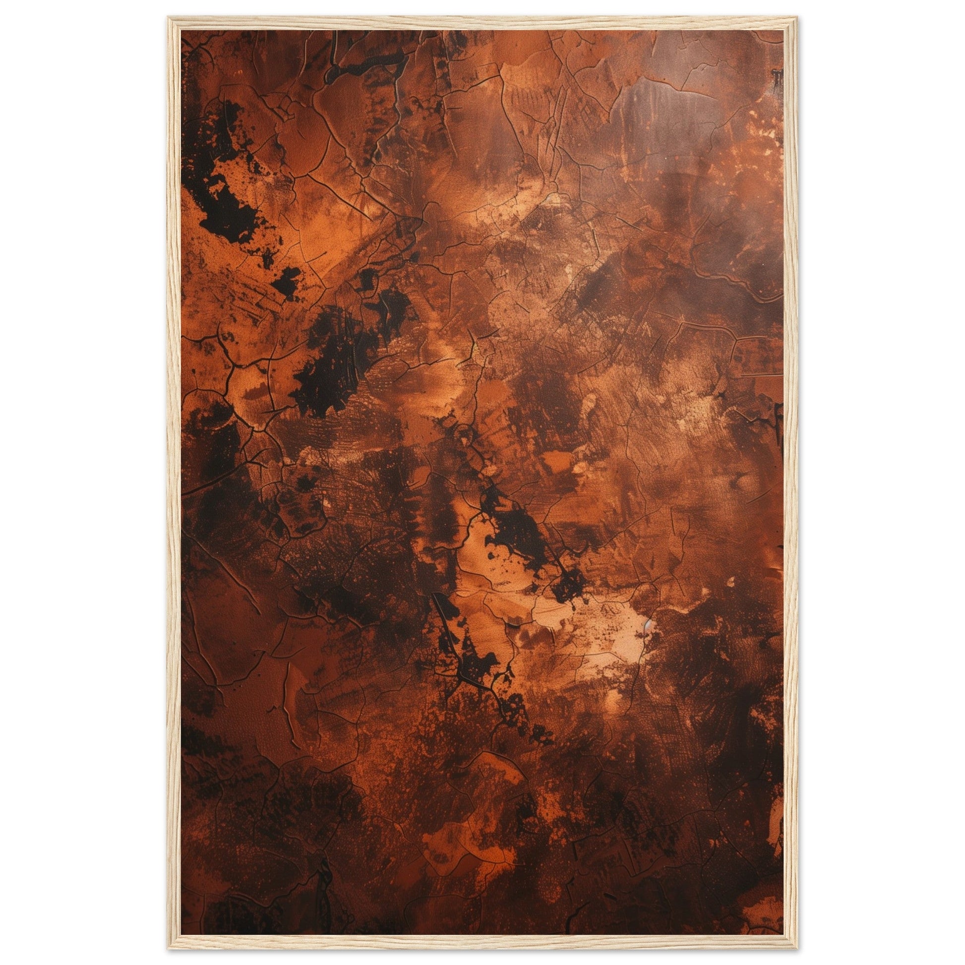 Affiche Abstrait Terracotta ( 60x90-cm-Bois-clair)