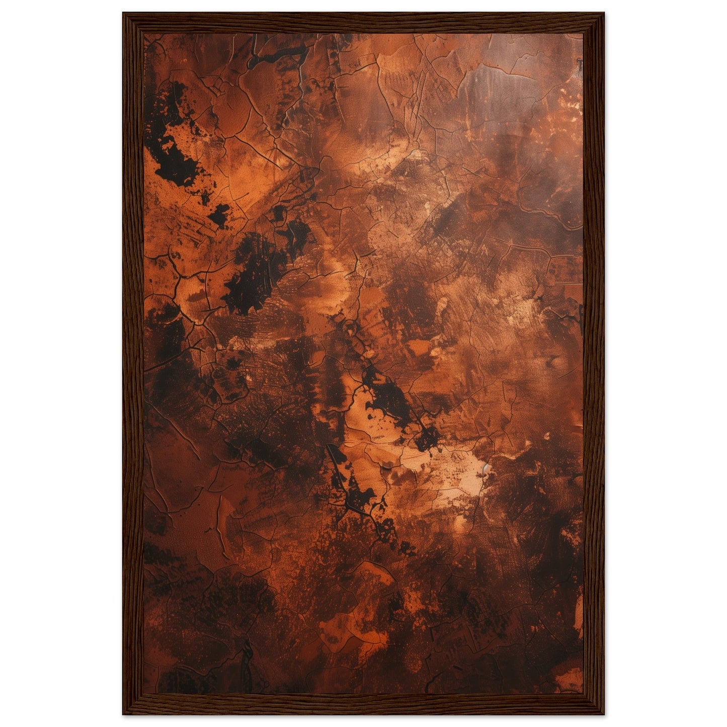 Affiche Abstrait Terracotta ( 30x45-cm-Bois-foncé)