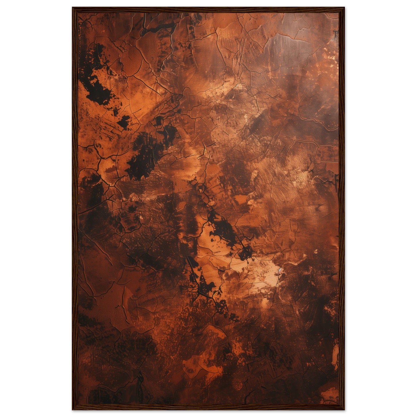 Affiche Abstrait Terracotta ( 60x90-cm-Bois-foncé)