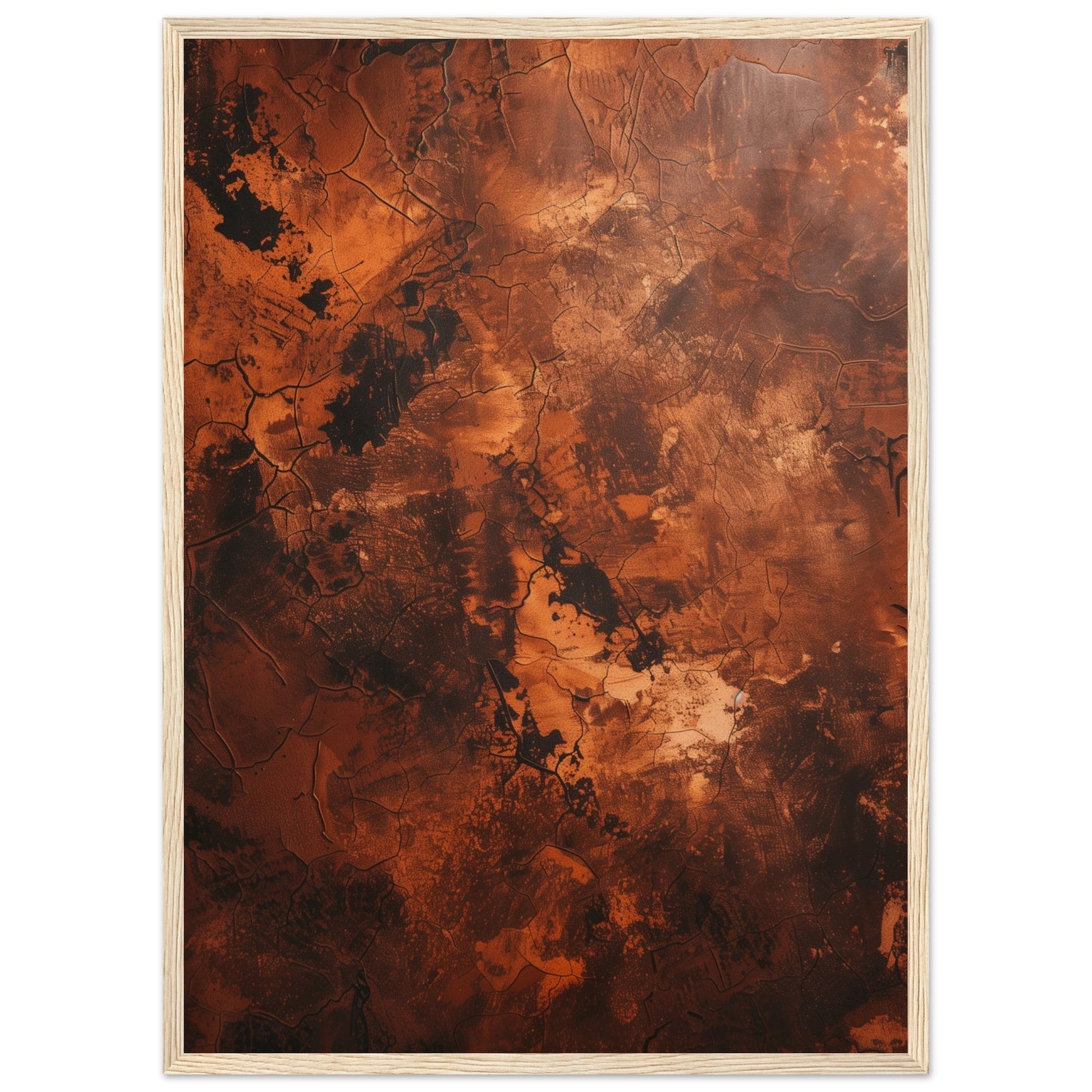 Affiche Abstrait Terracotta ( 50x70-cm-Bois-clair)