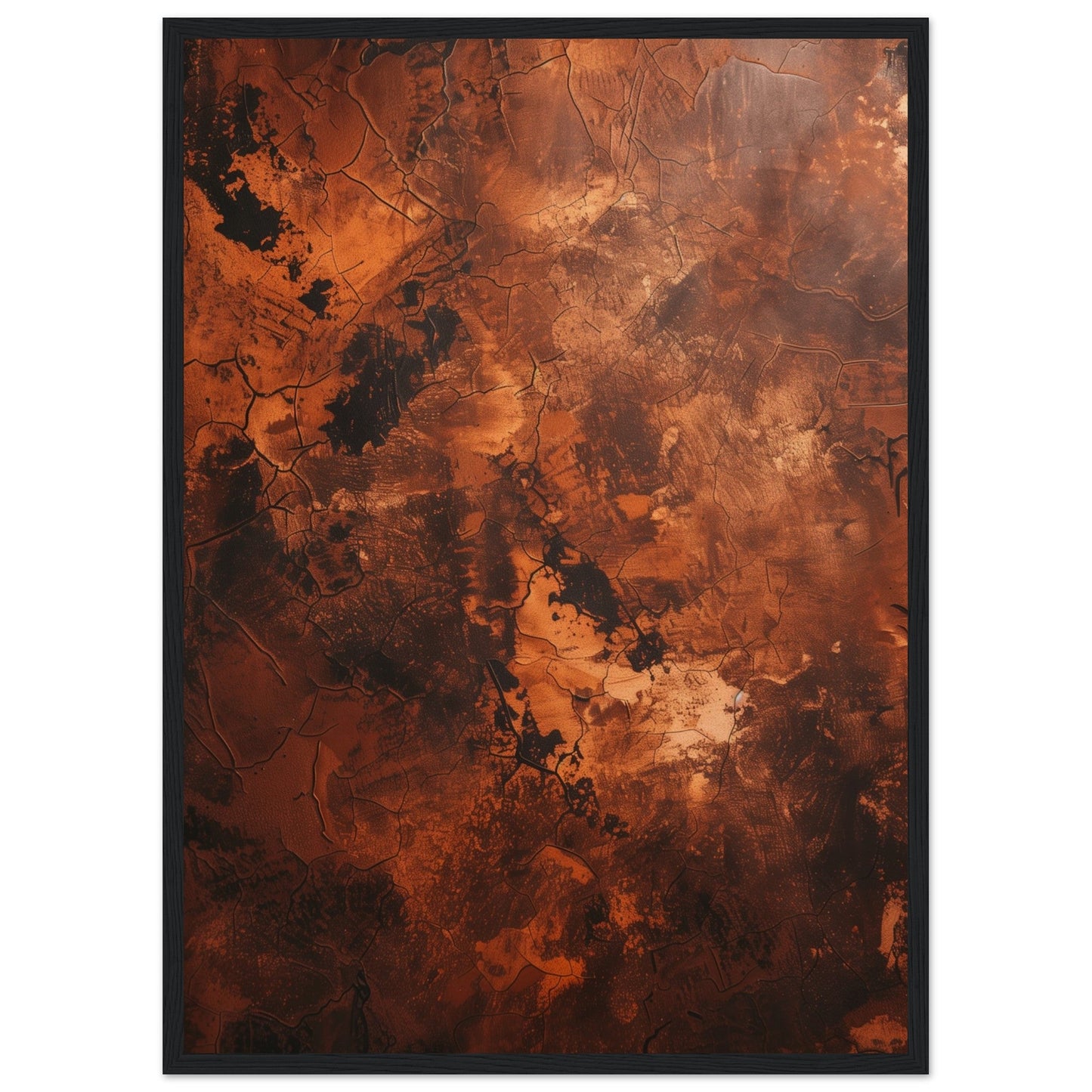 Affiche Abstrait Terracotta ( 50x70-cm-Bois-noir)