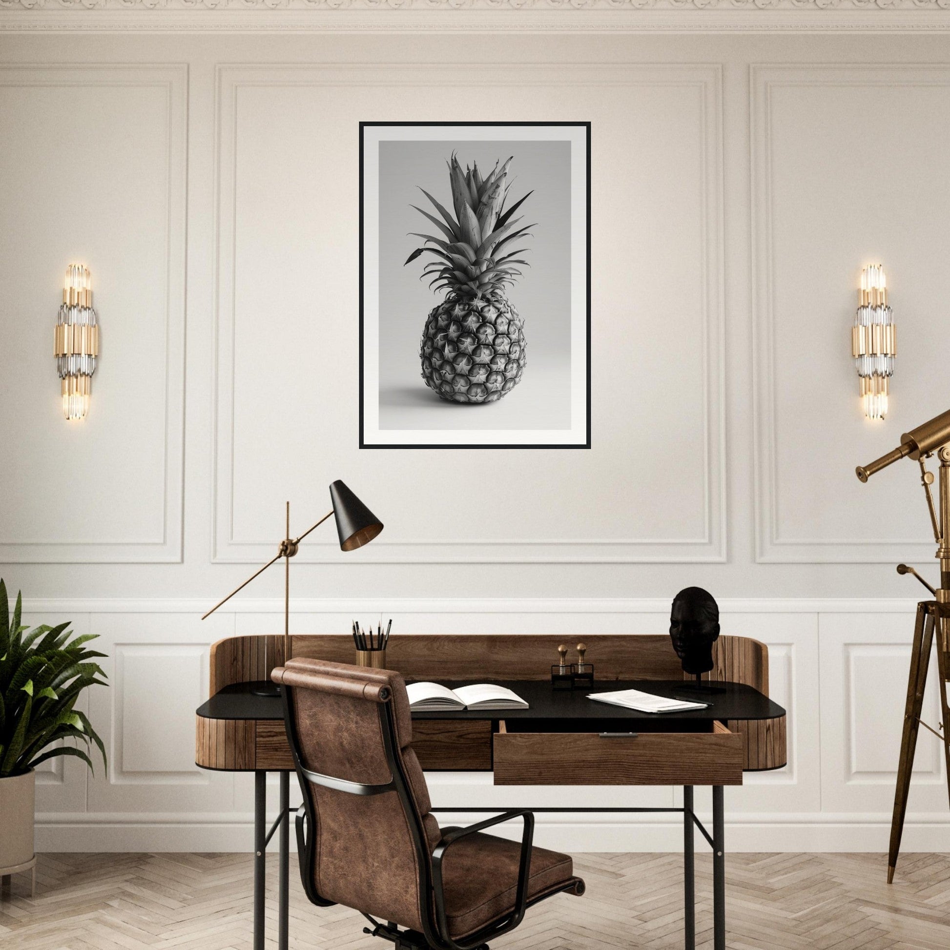 Affiche Ananas Noir et Blanc ( )