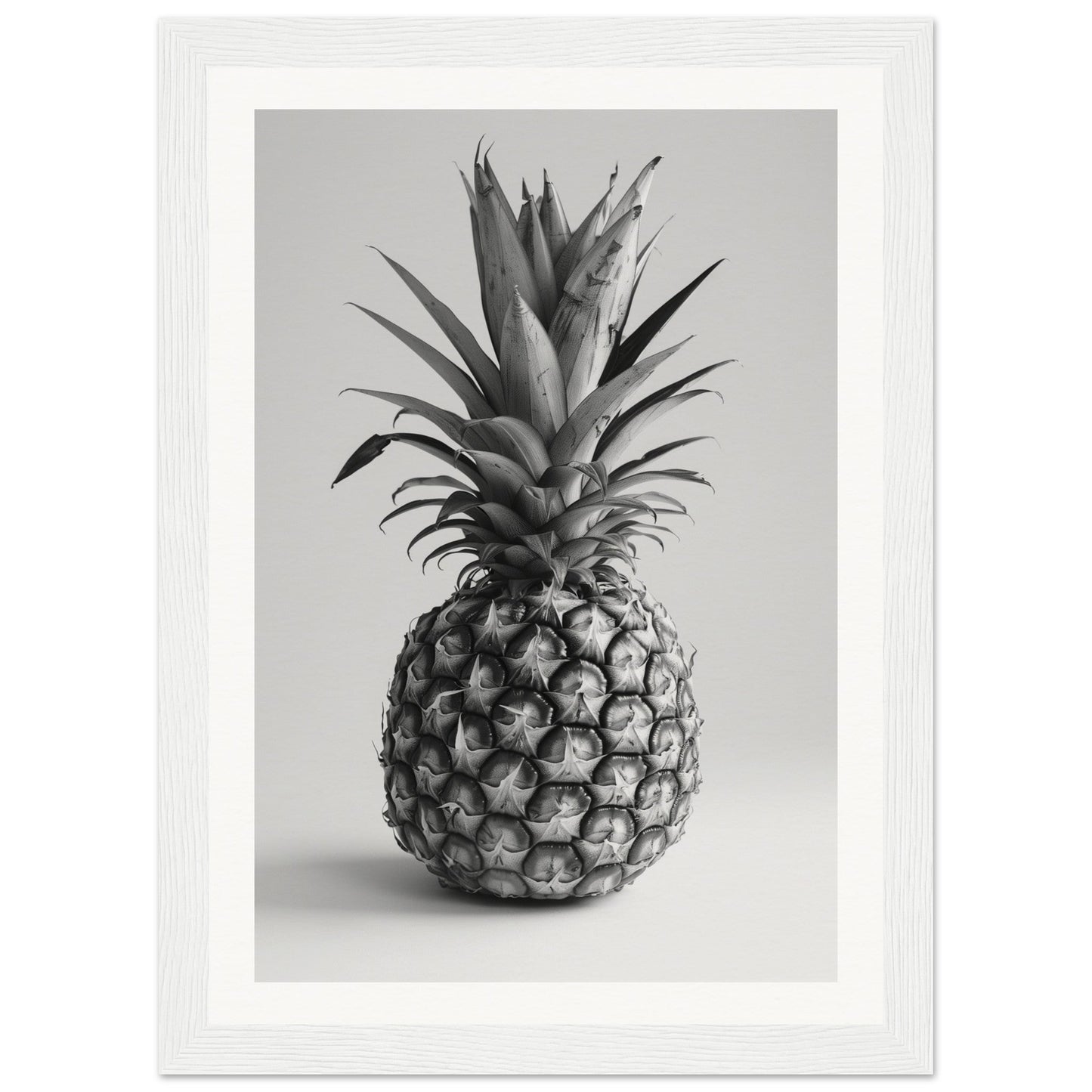 Affiche Ananas Noir et Blanc ( 21x29.7-cm-Bois-blanc)