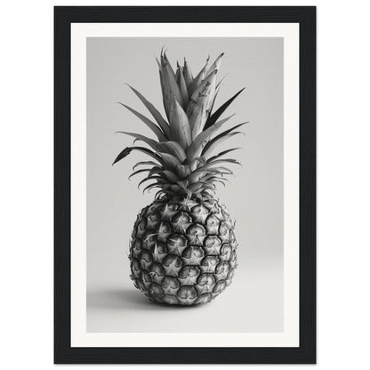 Affiche Ananas Noir et Blanc ( 21x29.7-cm-Bois-noir)