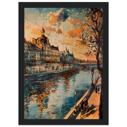 Affiche Ancienne Paris ( 21x29.7-cm-Bois-noir)