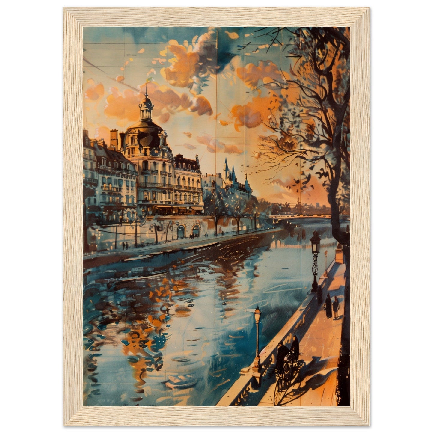 Affiche Ancienne Paris ( 21x29.7-cm-Bois-clair)