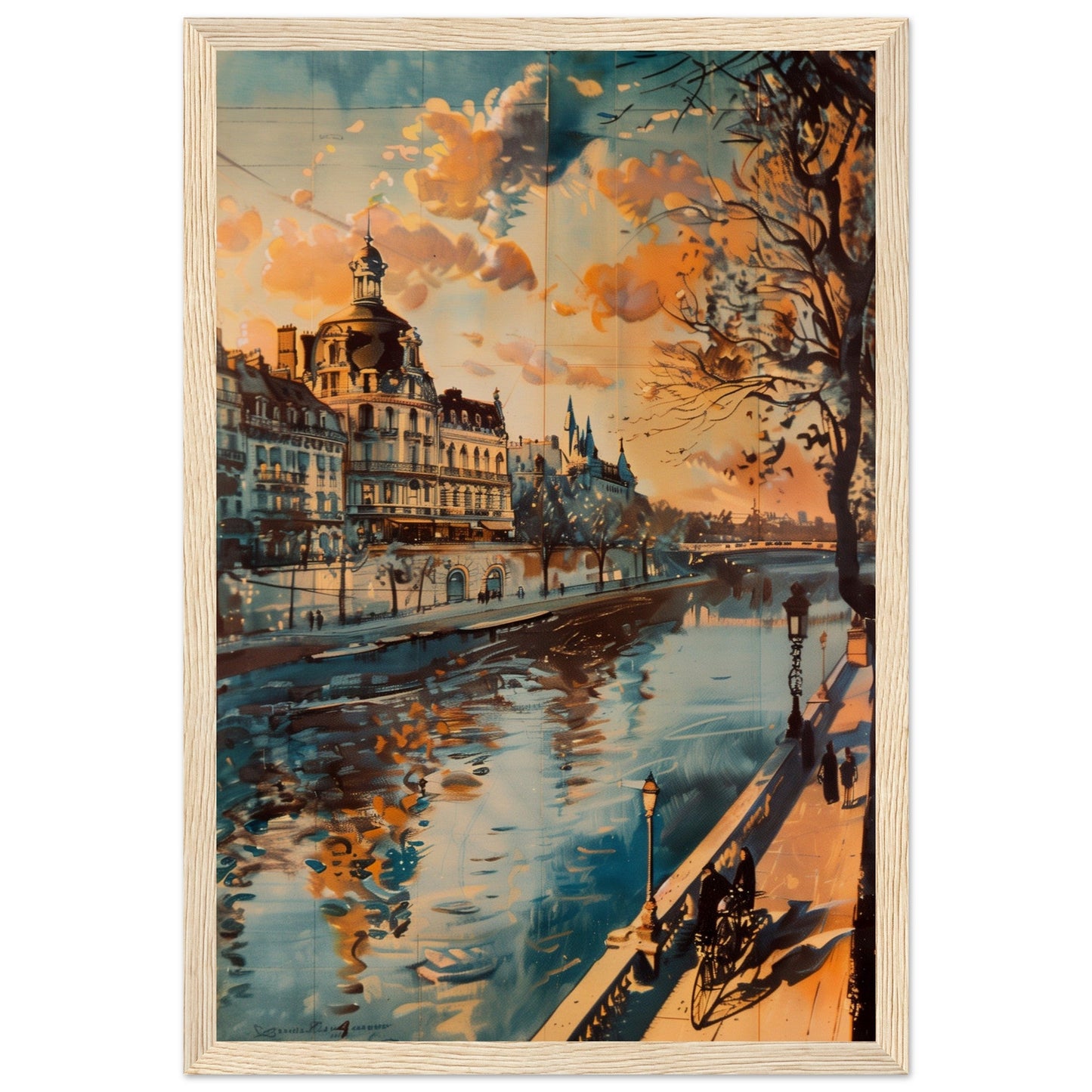 Affiche Ancienne Paris ( 30x45-cm-Bois-clair)