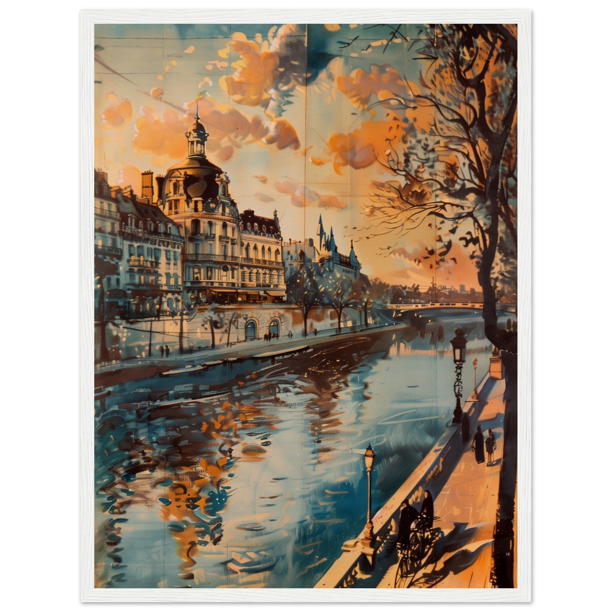 Affiche Ancienne Paris ( 45x60-cm-Bois-blanc)