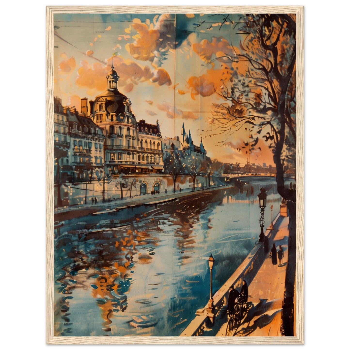 Affiche Ancienne Paris ( 45x60-cm-Bois-clair)