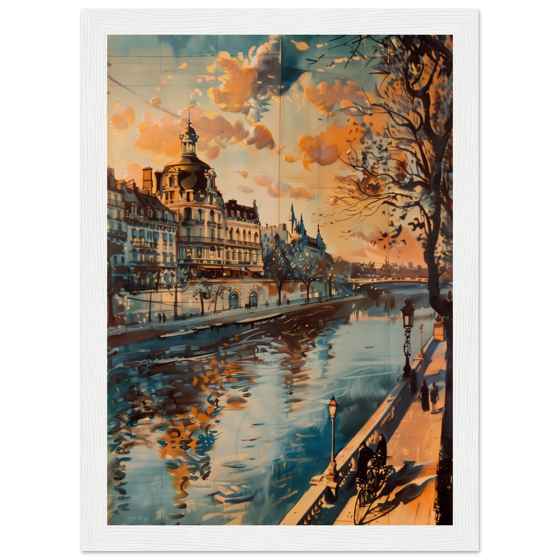 Affiche Ancienne Paris ( 21x29.7-cm-Bois-blanc)