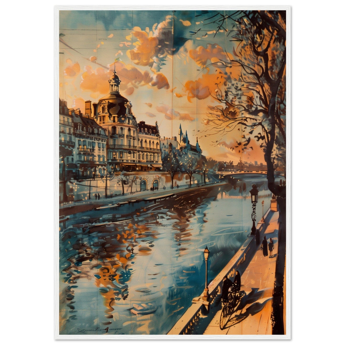 Affiche Ancienne Paris ( 70x100-cm-Bois-blanc)