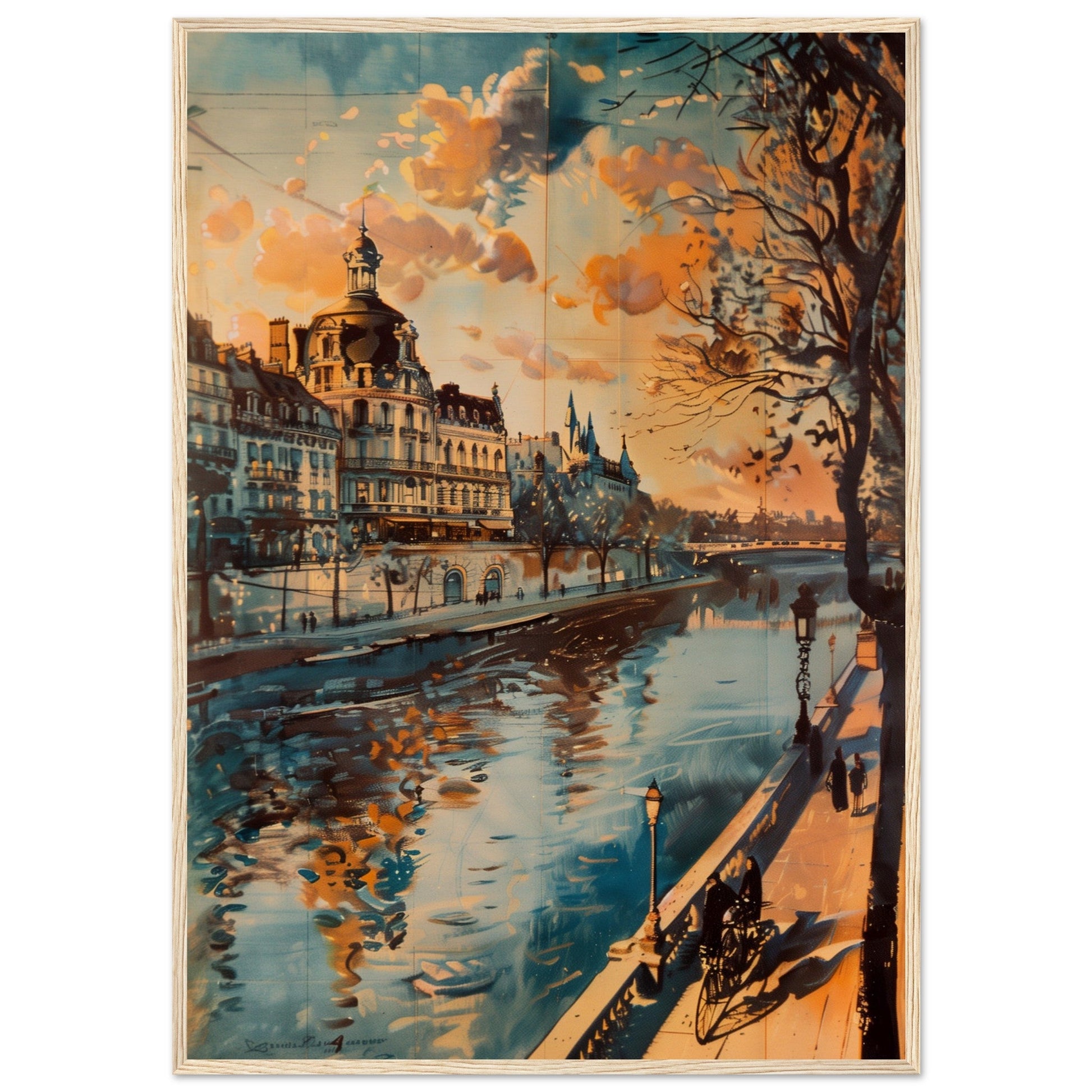 Affiche Ancienne Paris ( 70x100-cm-Bois-clair)