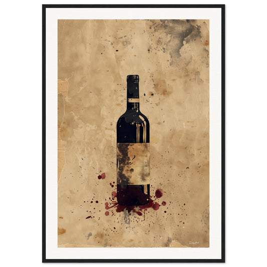 Affiche Ancienne de Vin ( 70x100-cm-Bois-noir)