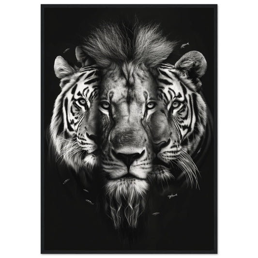 Affiche Animaux Savane Noir Et Blanc ( 70x100-cm-Bois-noir)