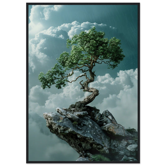 Affiche Arbre Zen ( 70x100-cm-Bois-noir)