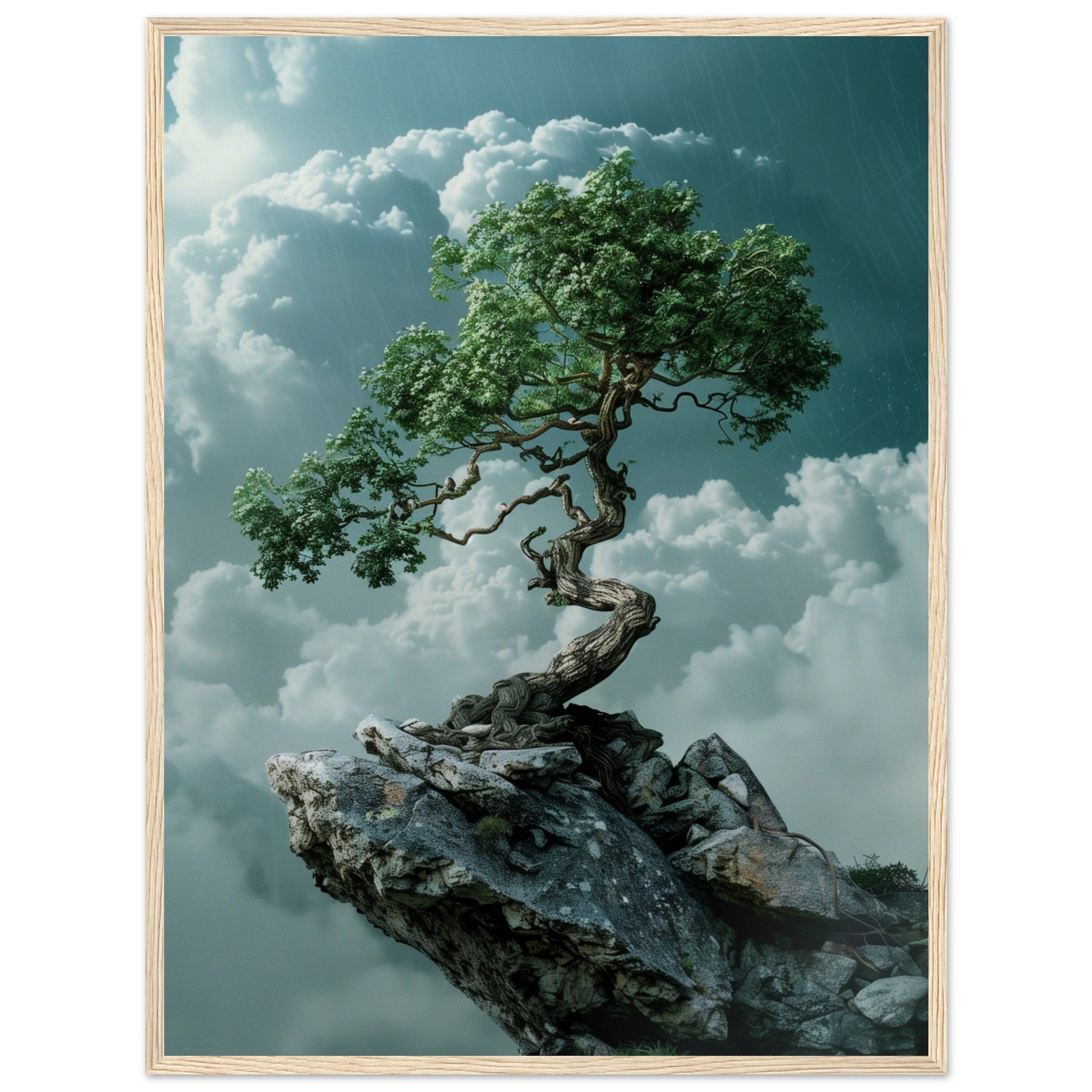 Affiche Arbre Zen ( 60x80-cm-Bois-clair)