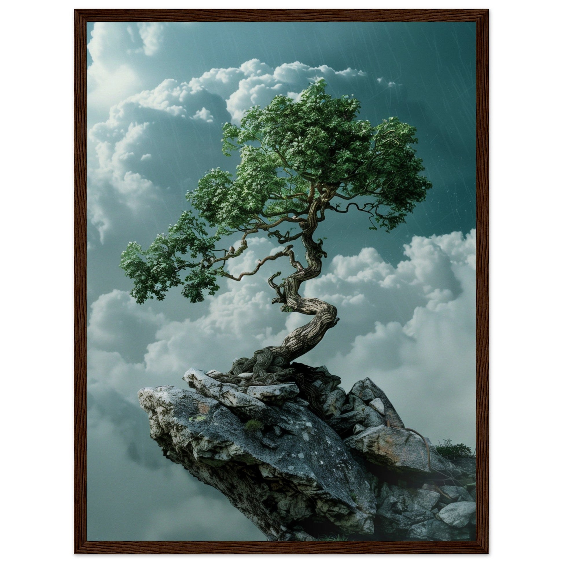 Affiche Arbre Zen ( 45x60-cm-Bois-foncé)