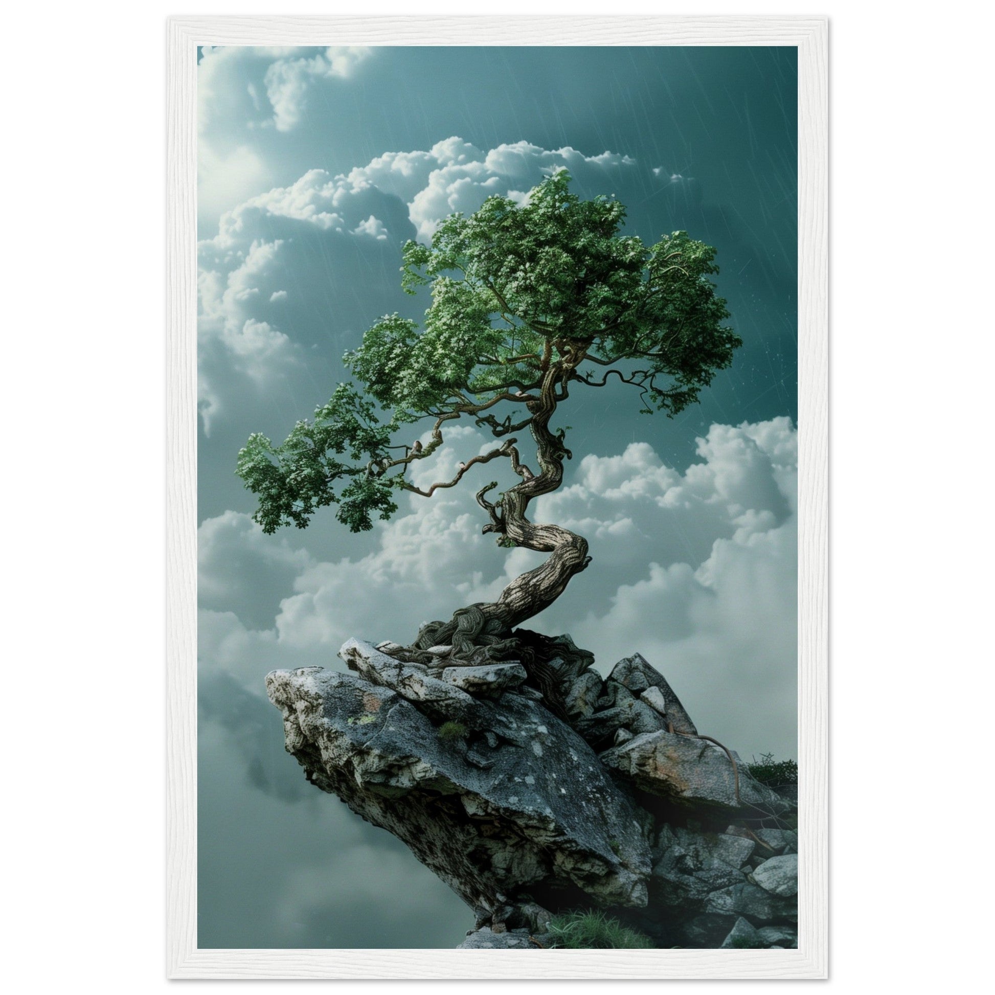 Affiche Arbre Zen ( 30x45-cm-Bois-blanc)