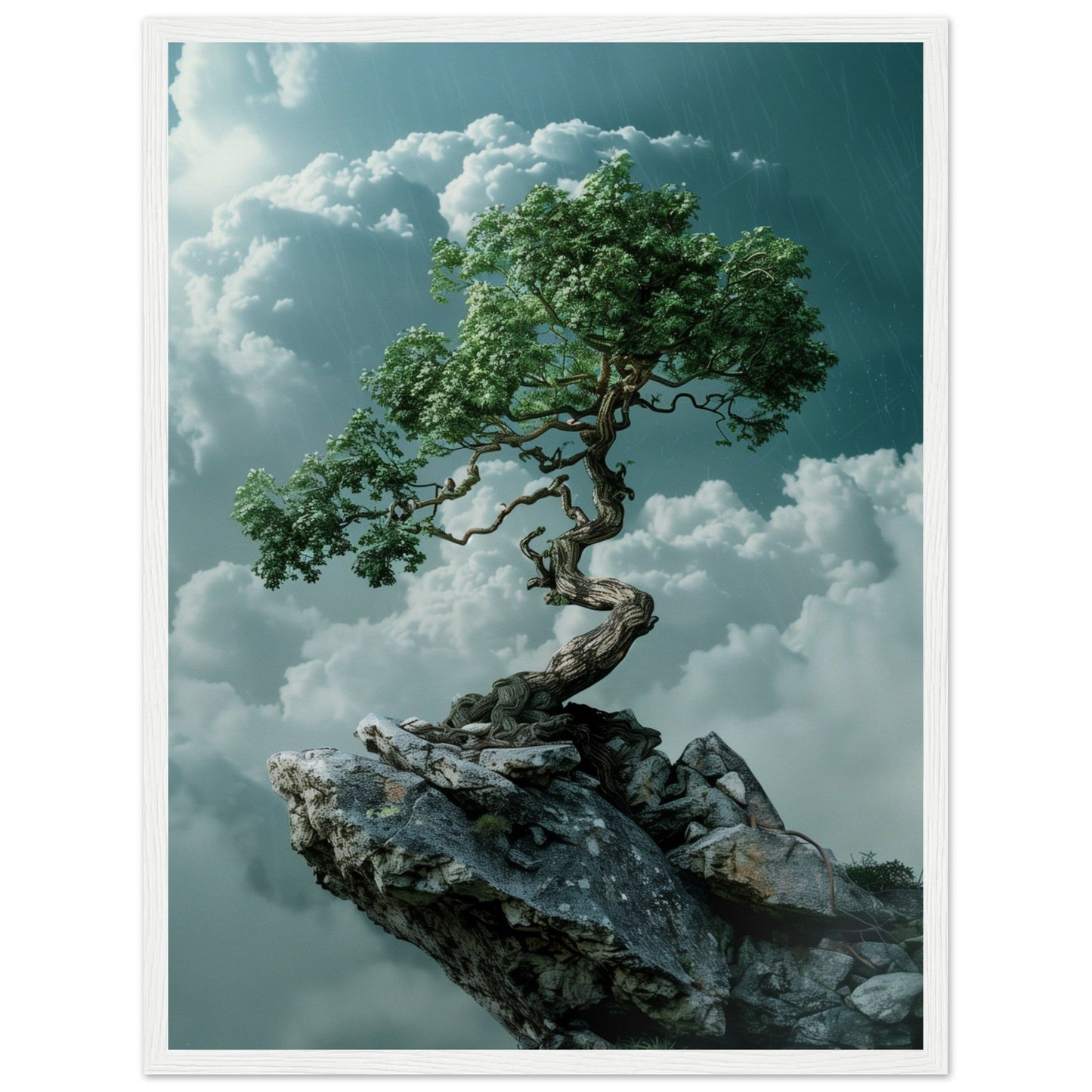 Affiche Arbre Zen ( 45x60-cm-Bois-blanc)