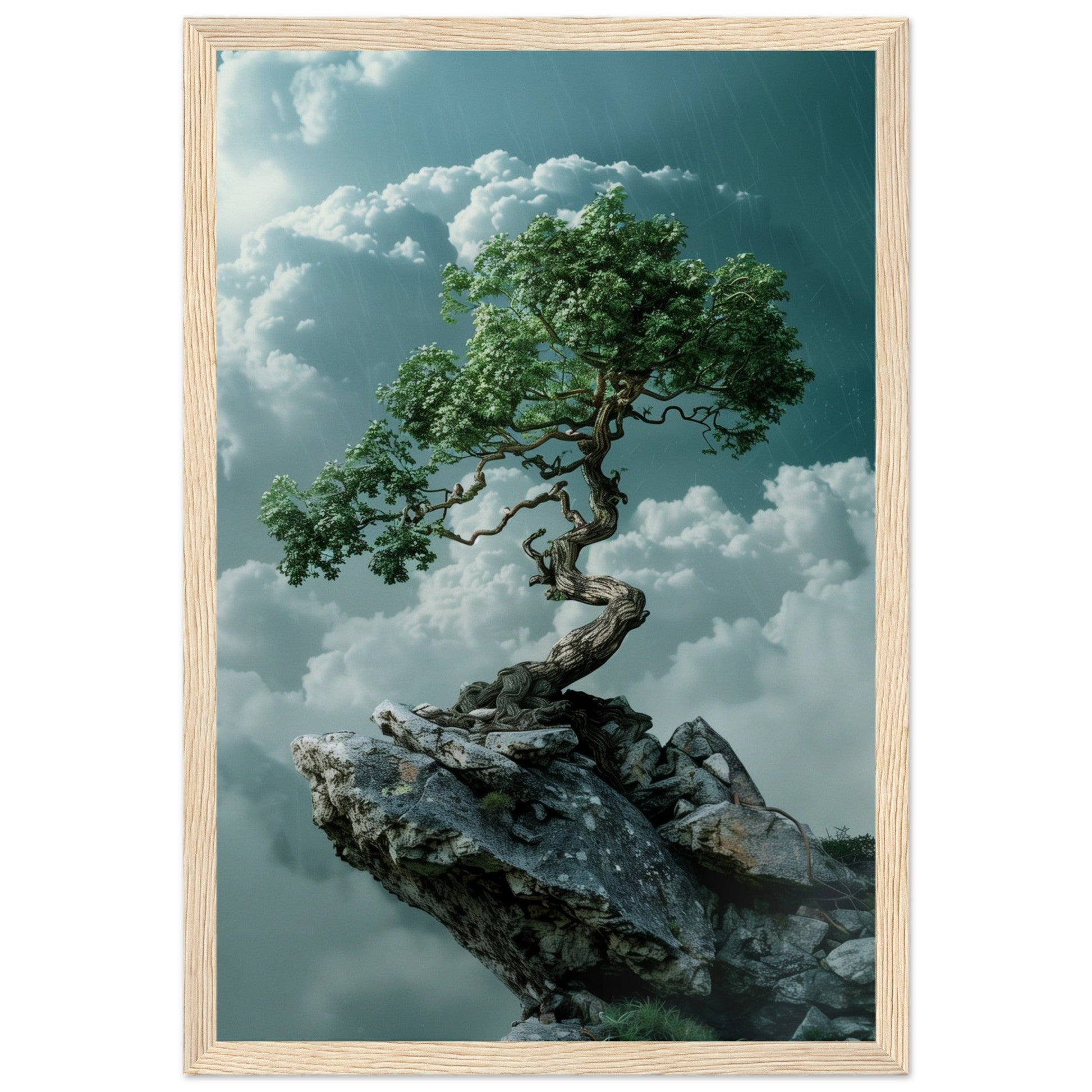 Affiche Arbre Zen ( 30x45-cm-Bois-clair)