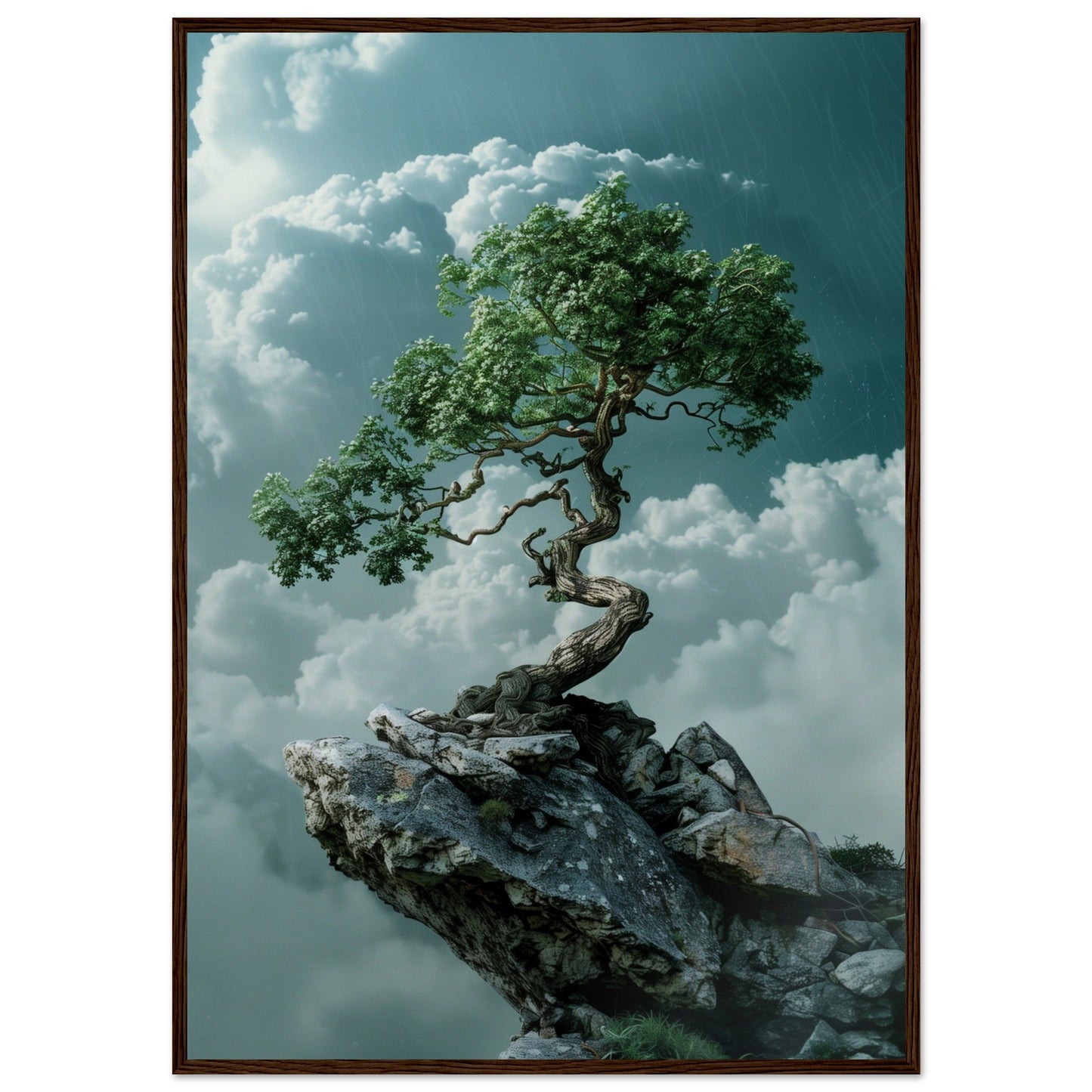 Affiche Arbre Zen ( 70x100-cm-Bois-foncé)