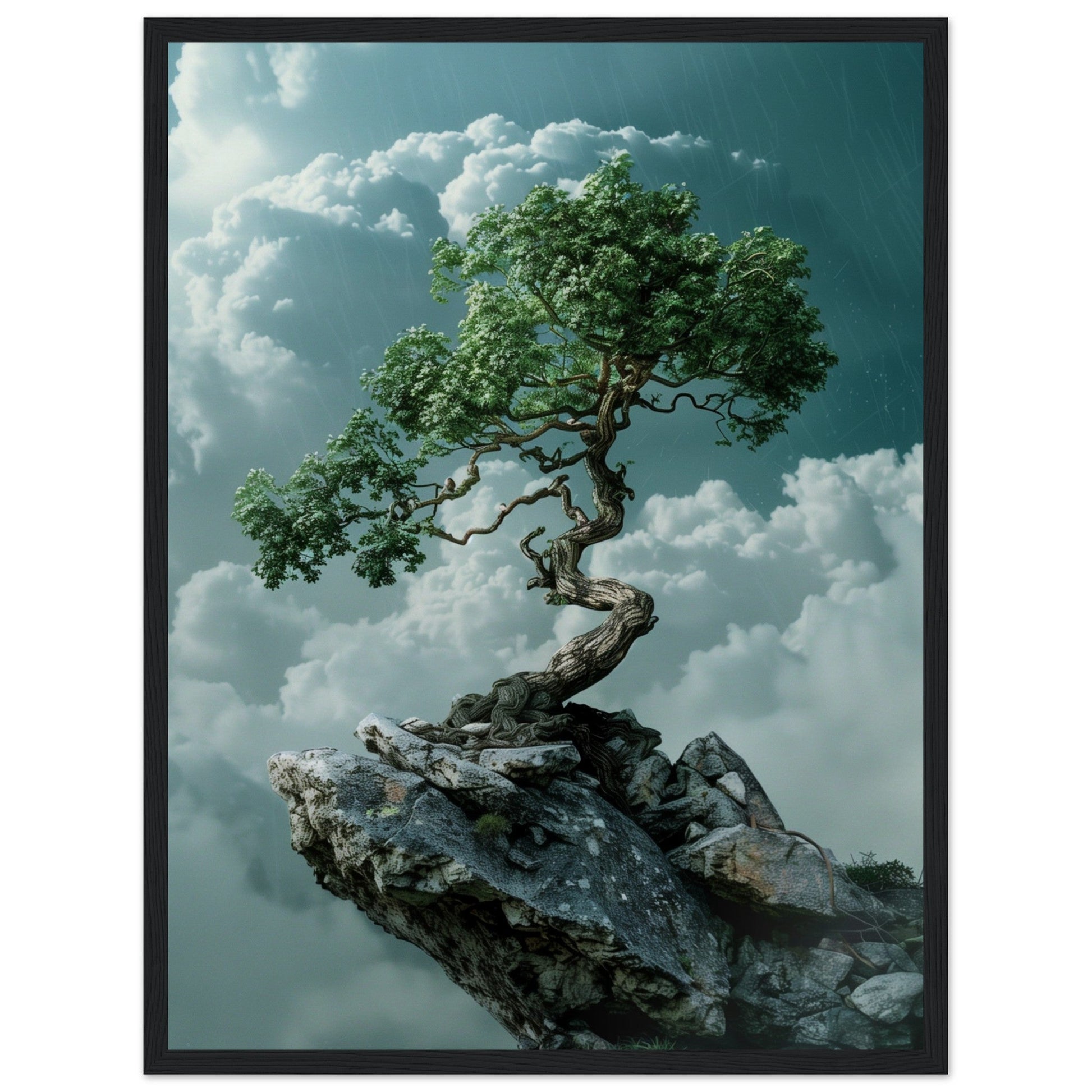 Affiche Arbre Zen ( 45x60-cm-Bois-noir)