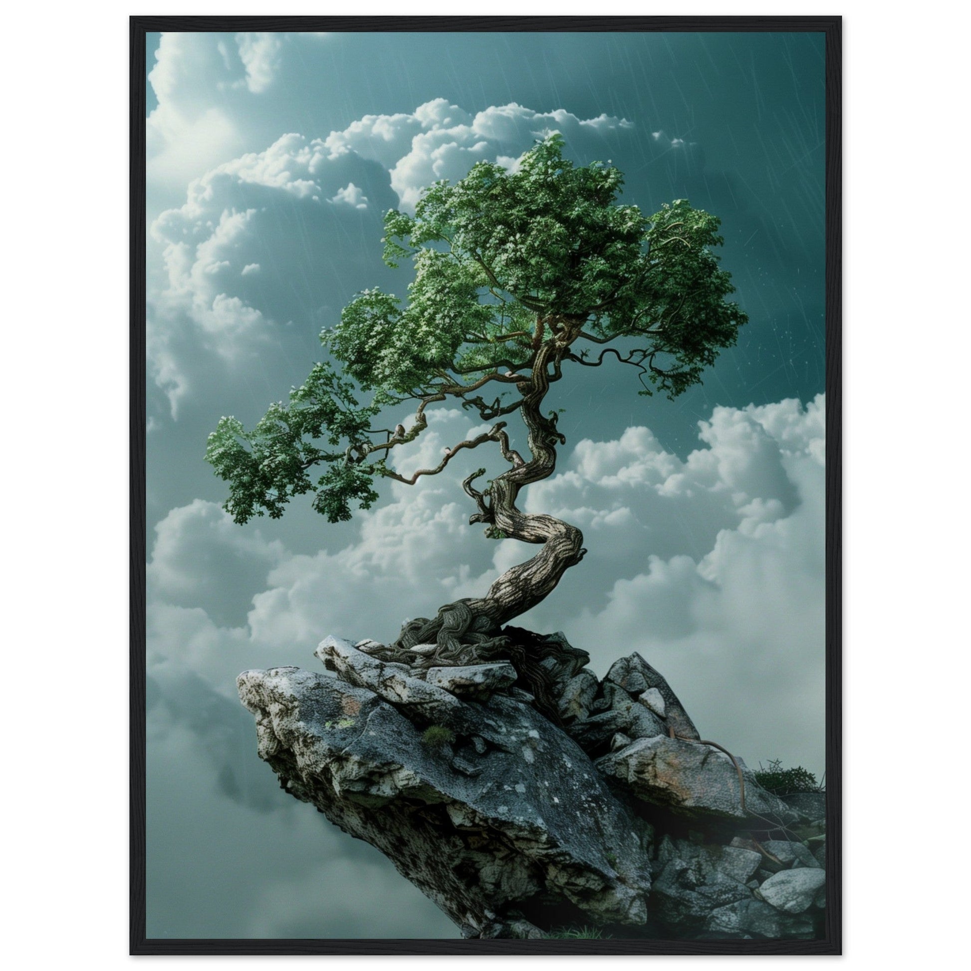 Affiche Arbre Zen ( 60x80-cm-Bois-noir)