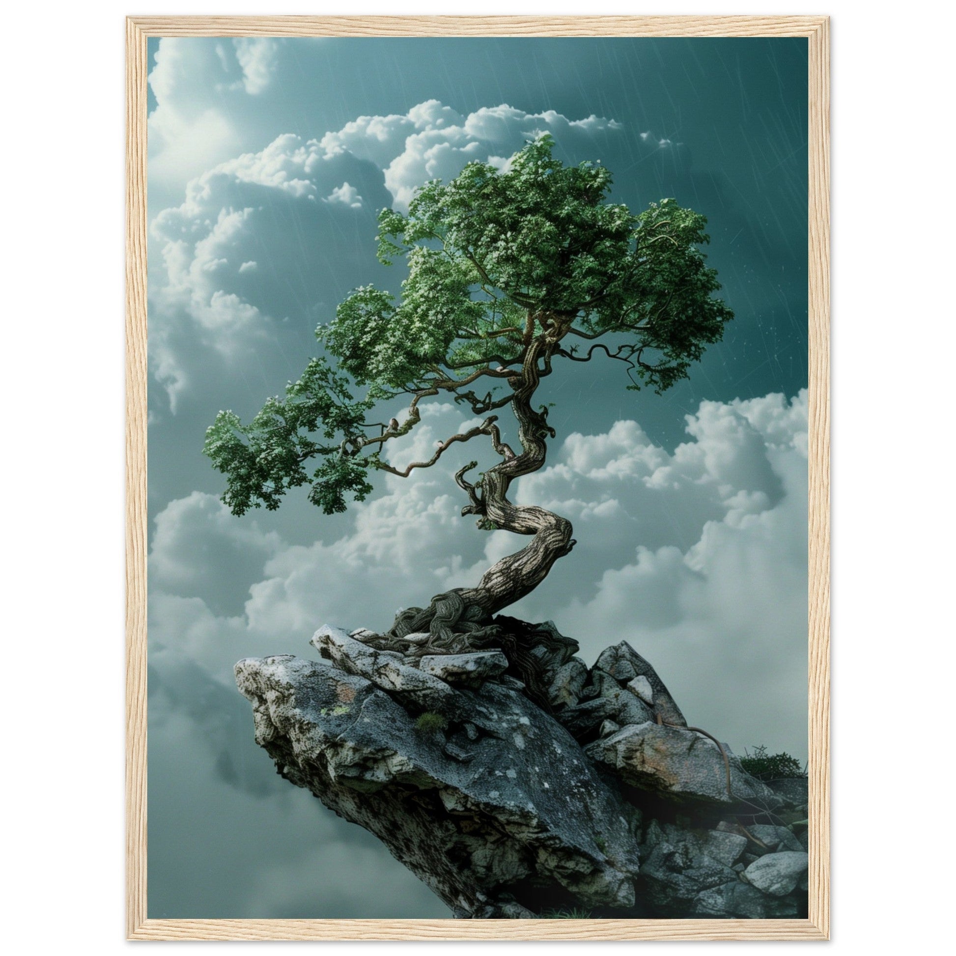 Affiche Arbre Zen ( 45x60-cm-Bois-clair)