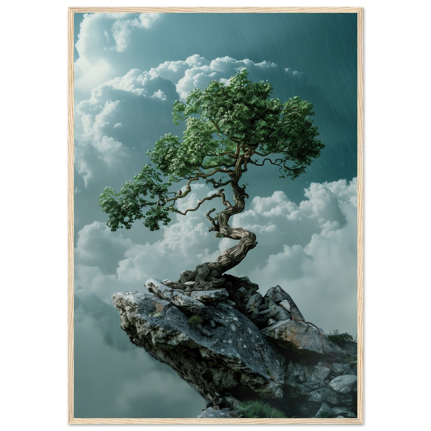 Affiche Arbre Zen ( 70x100-cm-Bois-clair)