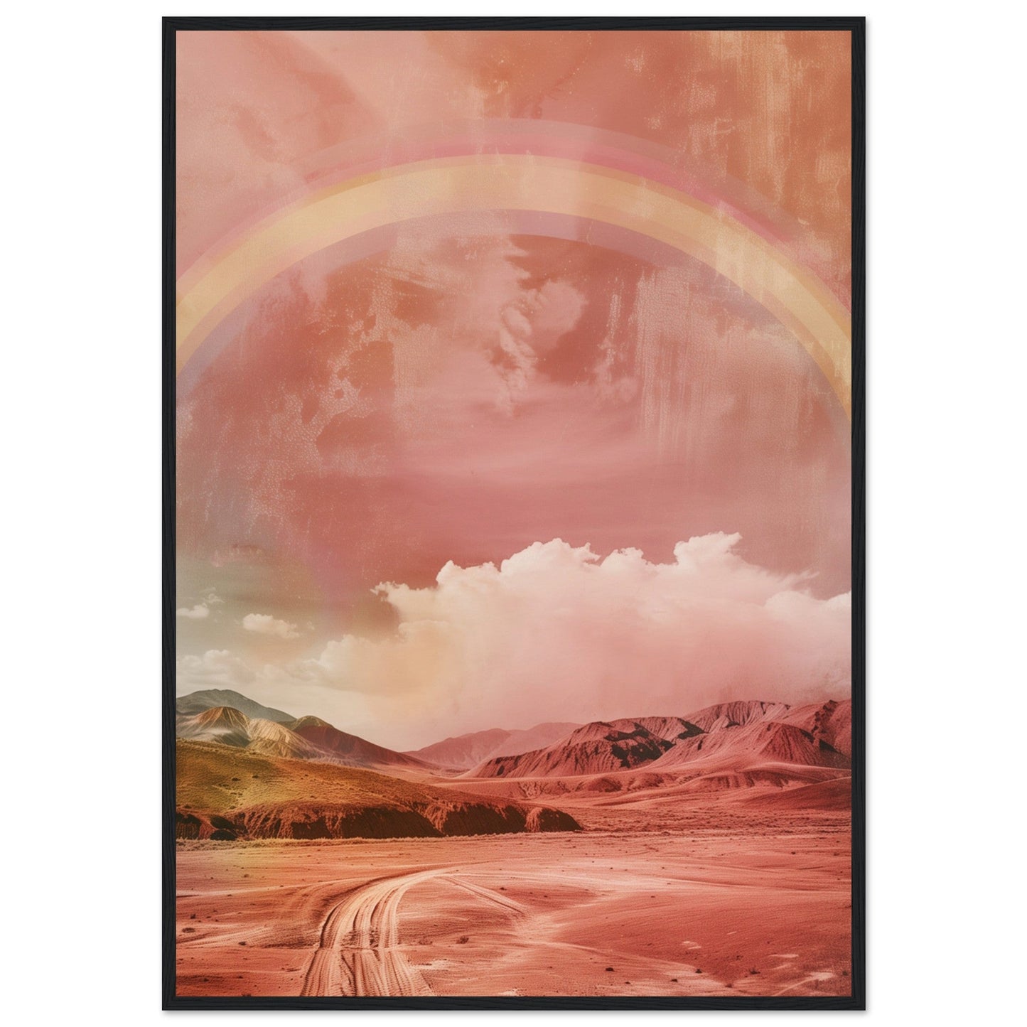 Affiche Arc En Ciel Terracotta ( 70x100-cm-Bois-noir)