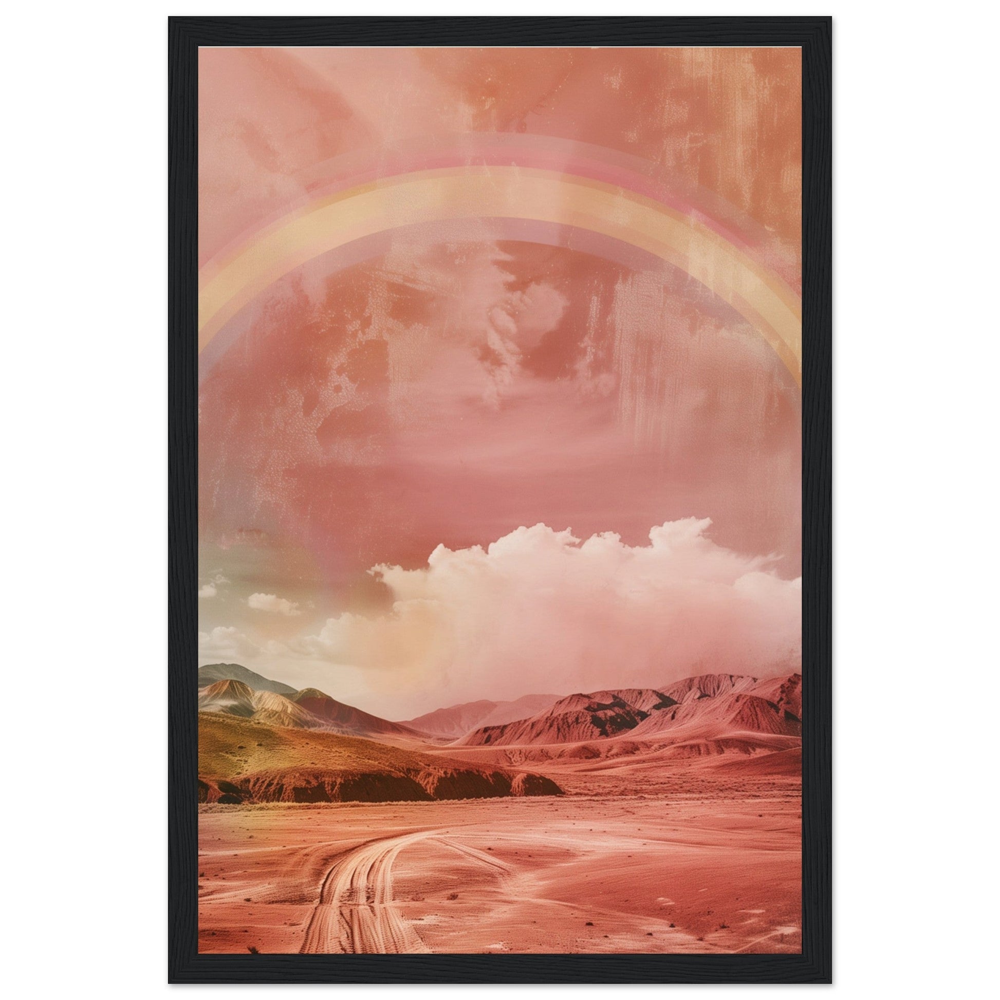 Affiche Arc En Ciel Terracotta ( 30x45-cm-Bois-noir)