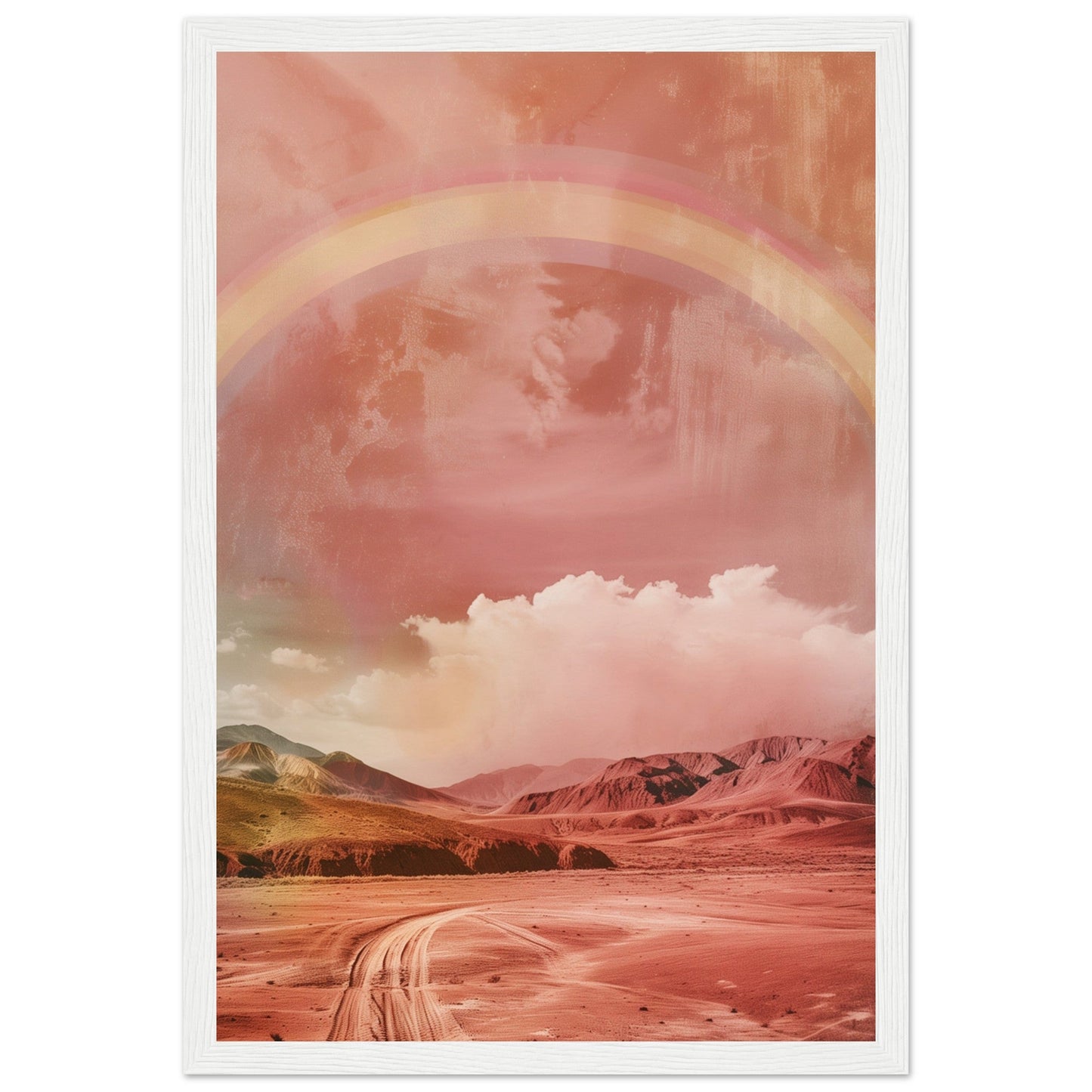 Affiche Arc En Ciel Terracotta ( 30x45-cm-Bois-blanc)