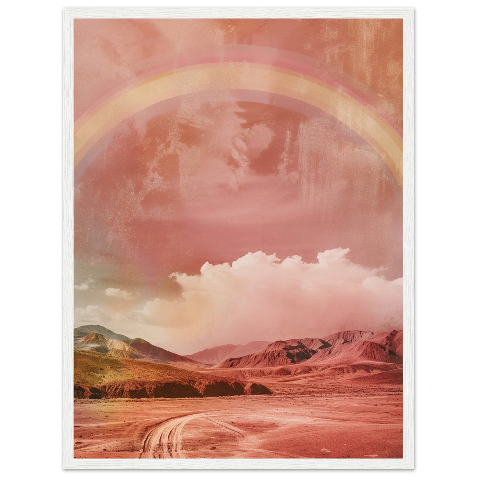 Affiche Arc En Ciel Terracotta ( 45x60-cm-Bois-blanc)