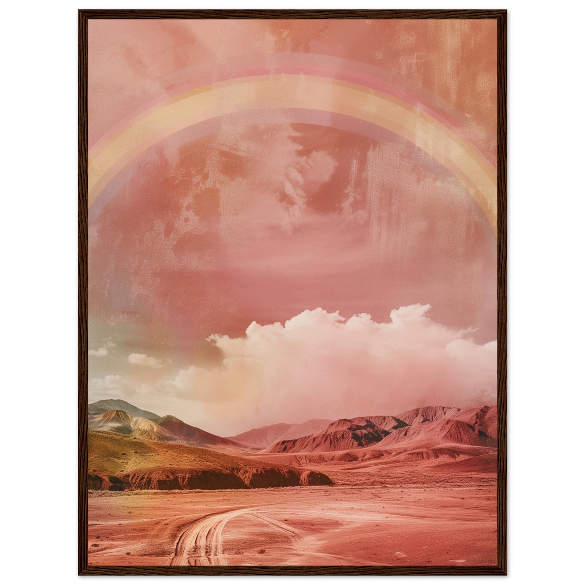 Affiche Arc En Ciel Terracotta ( 60x80-cm-Bois-foncé)