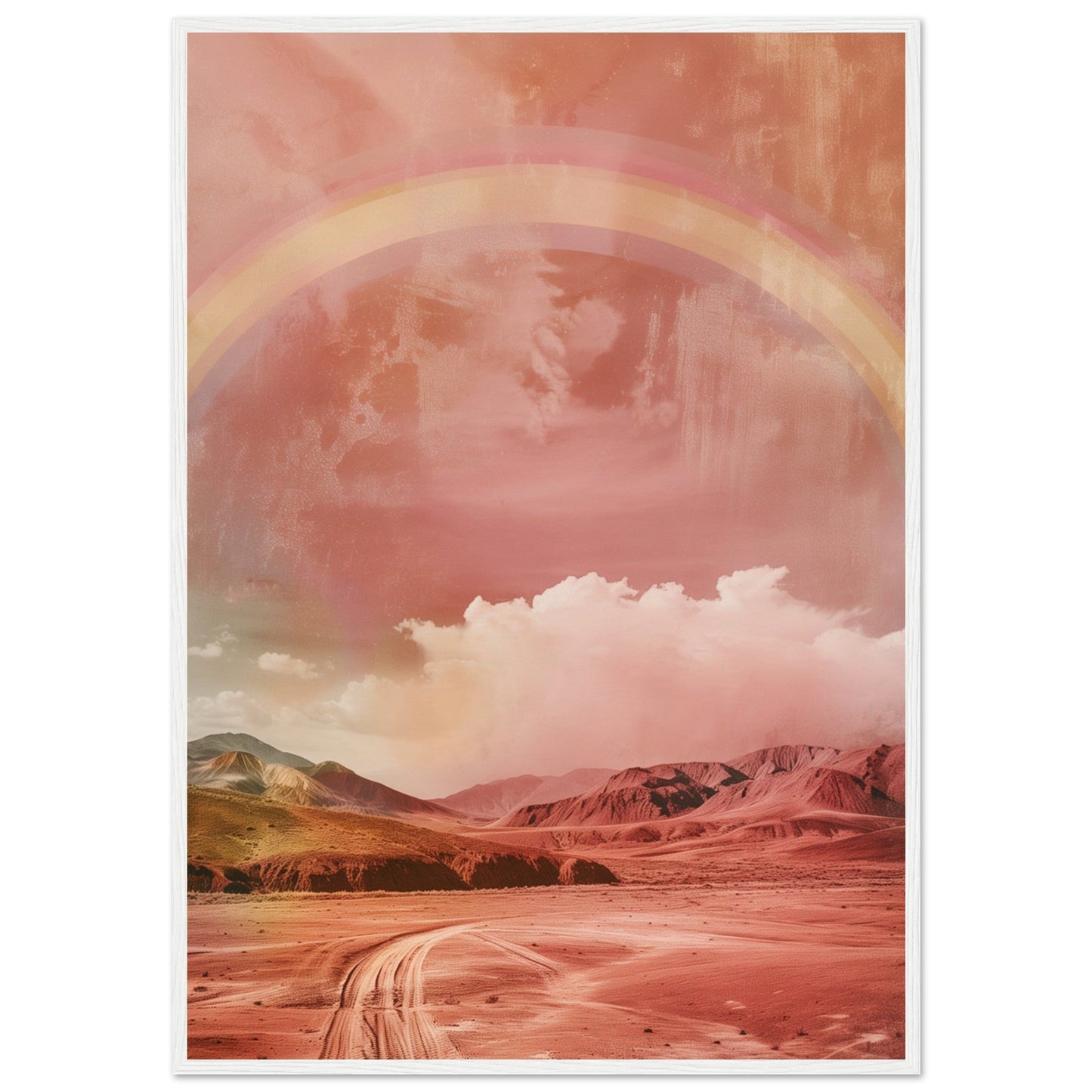 Affiche Arc En Ciel Terracotta ( 70x100-cm-Bois-blanc)