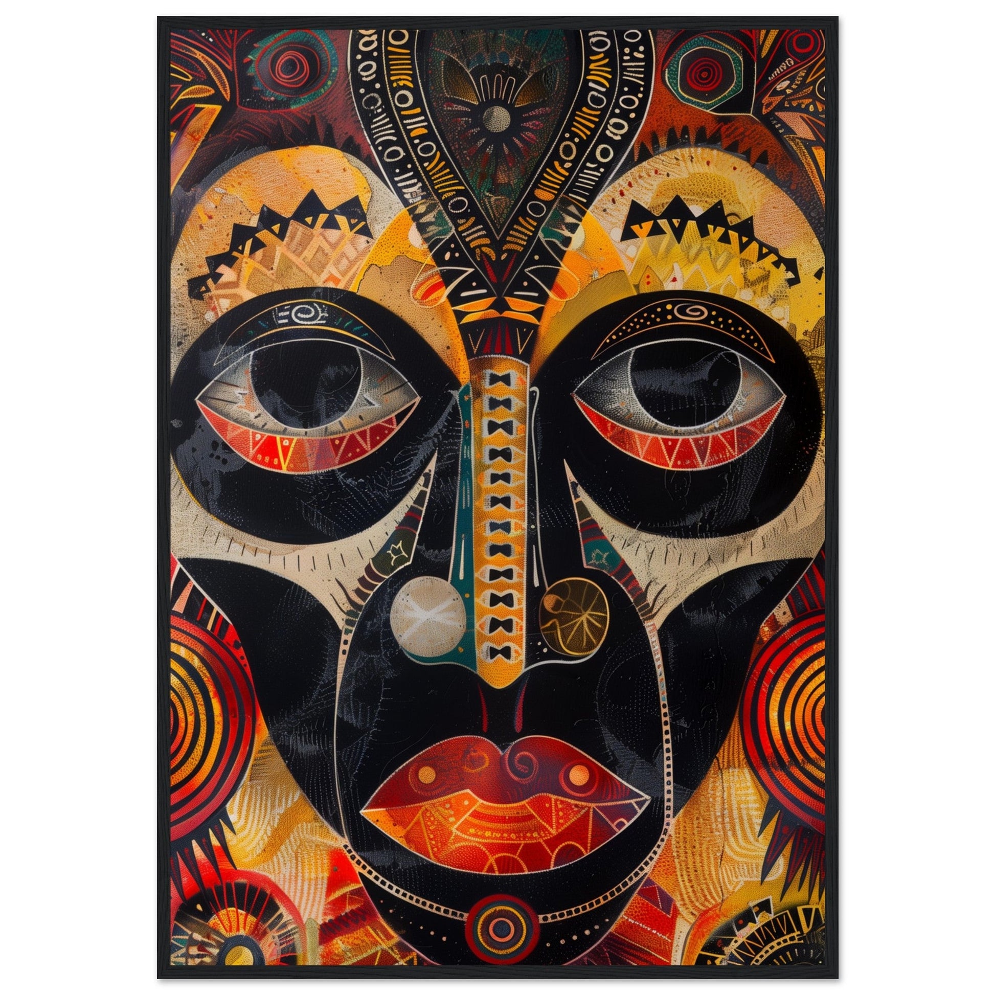 Affiche Art Aborigène ( 70x100-cm-Bois-noir)