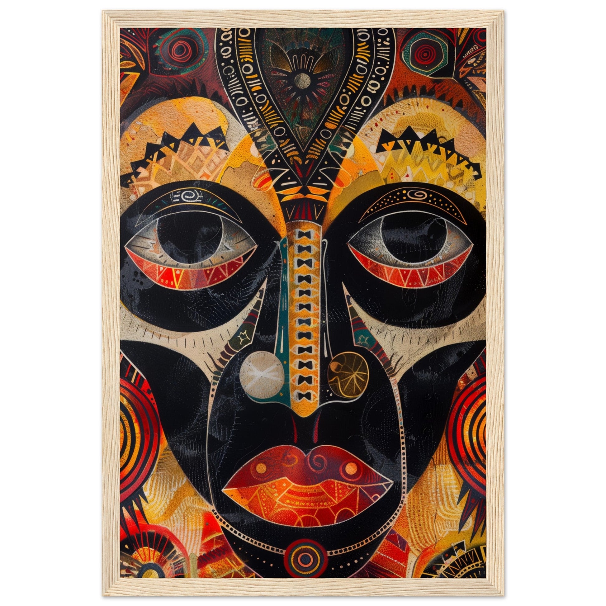 Affiche Art Aborigène ( 30x45-cm-Bois-clair)