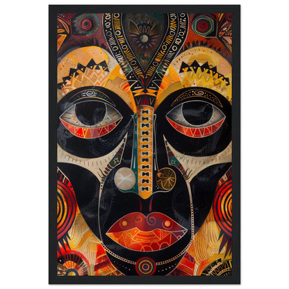 Affiche Art Aborigène ( 30x45-cm-Bois-noir)