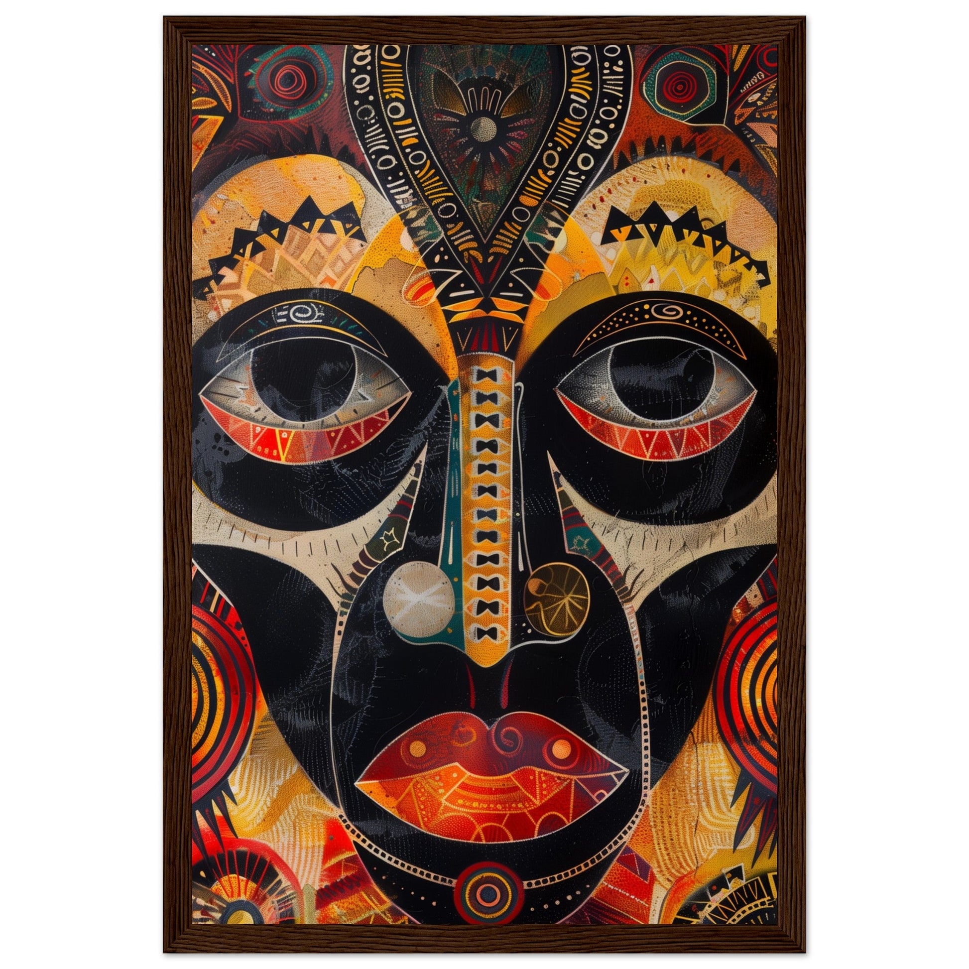 Affiche Art Aborigène ( 30x45-cm-Bois-foncé)