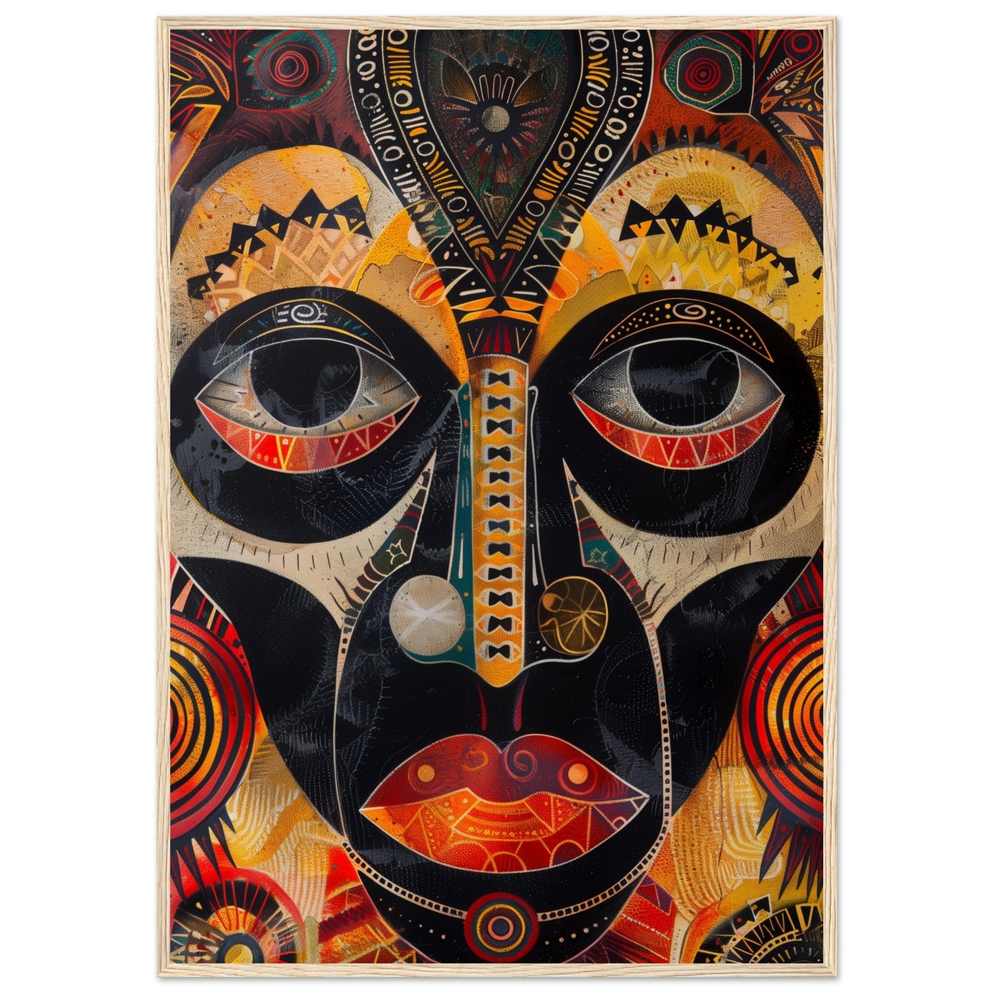 Affiche Art Aborigène ( 70x100-cm-Bois-clair)