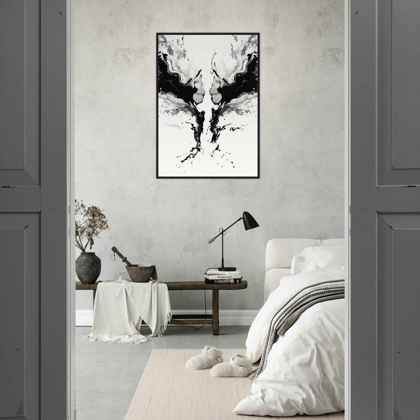 Affiche Art Abstrait Noir et Blanc ( )