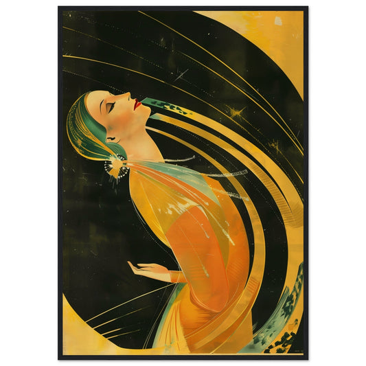 Affiche Art Déco 1925 ( 70x100-cm-Bois-noir)