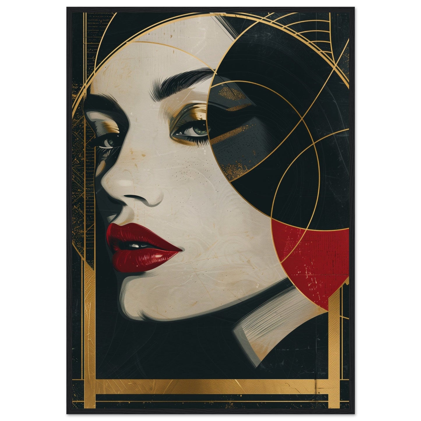 Affiche Art Déco Originale ( 70x100-cm-Bois-noir)