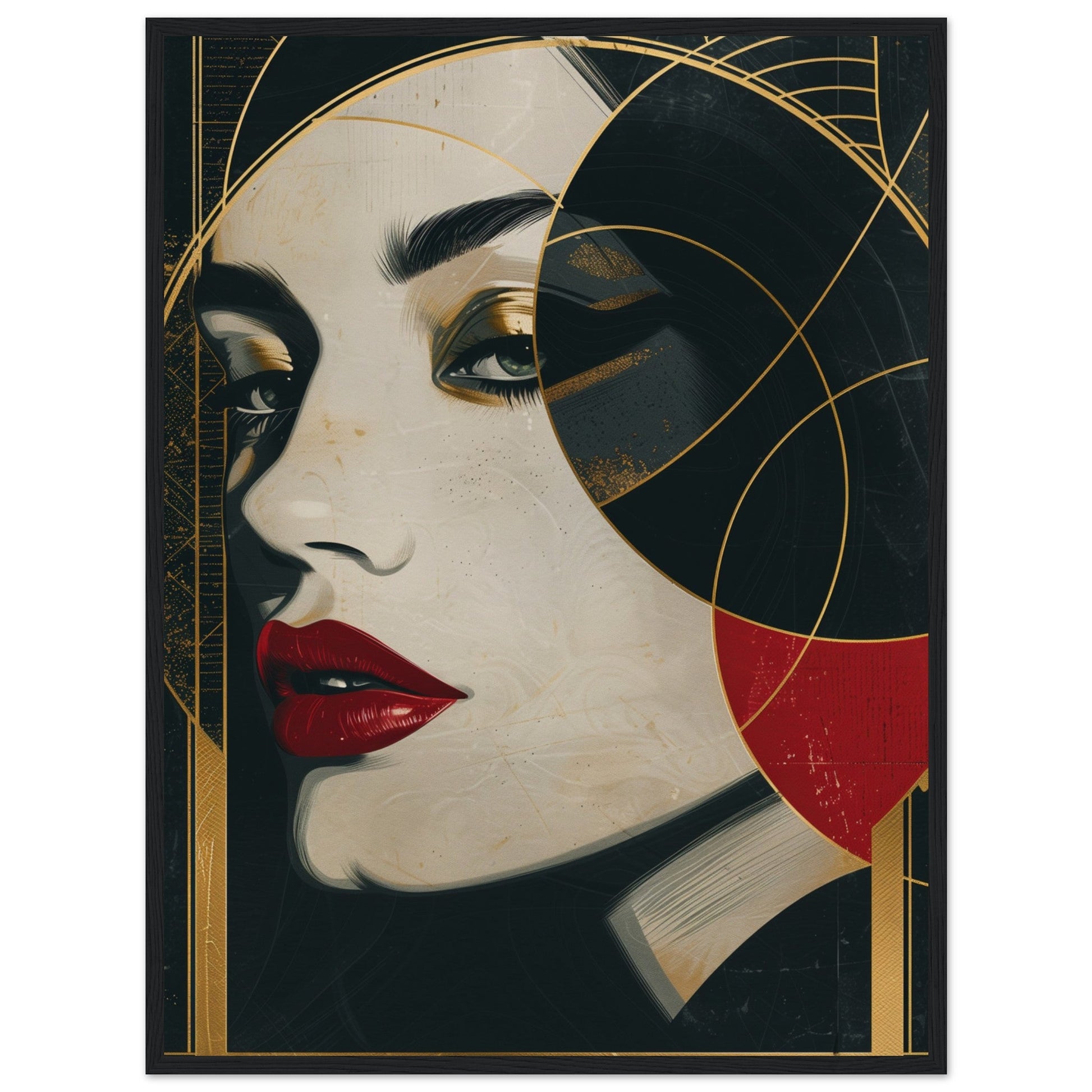 Affiche Art Déco Originale ( 60x80-cm-Bois-noir)