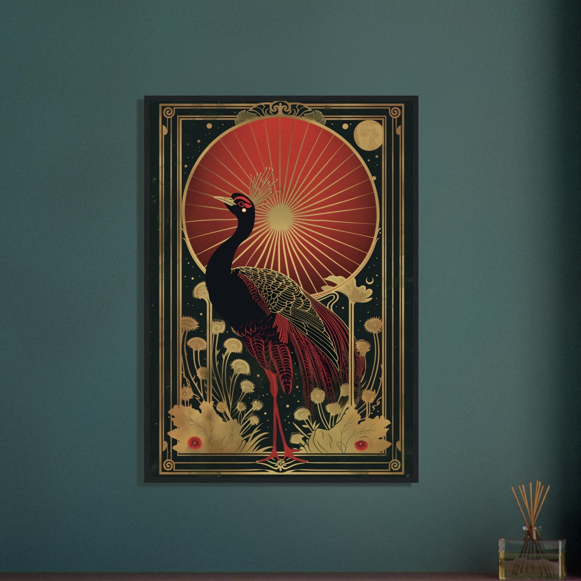 Affiche Art Deco Paon ( )